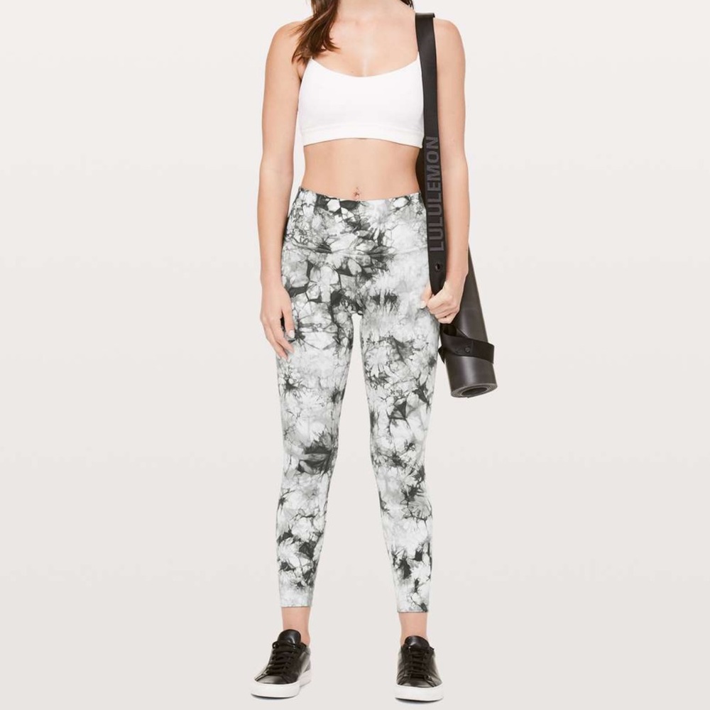 lululemon athletica Black and White Tie-Dye Leggings